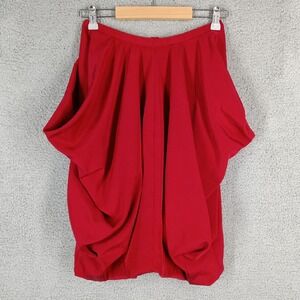 Lafayette 148 New York Women's Size 4 Silk Tulip Skirt Draped Cocktail Party Red